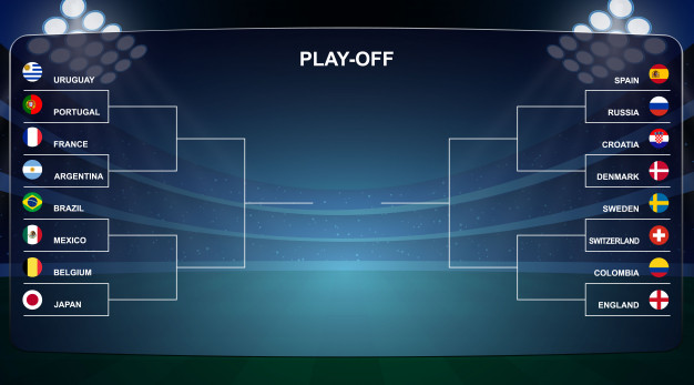 626x347 Football Cup, Playoff Tournament Bracket Vector Illustration