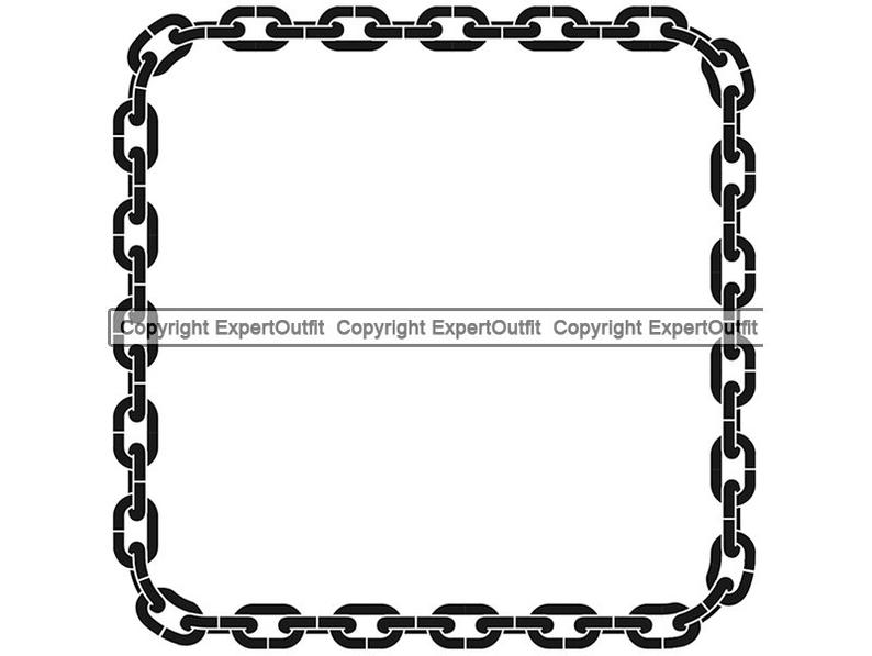 794x597 Chain Link Square Frame Endless Metal Rope Steel Towing Etsy