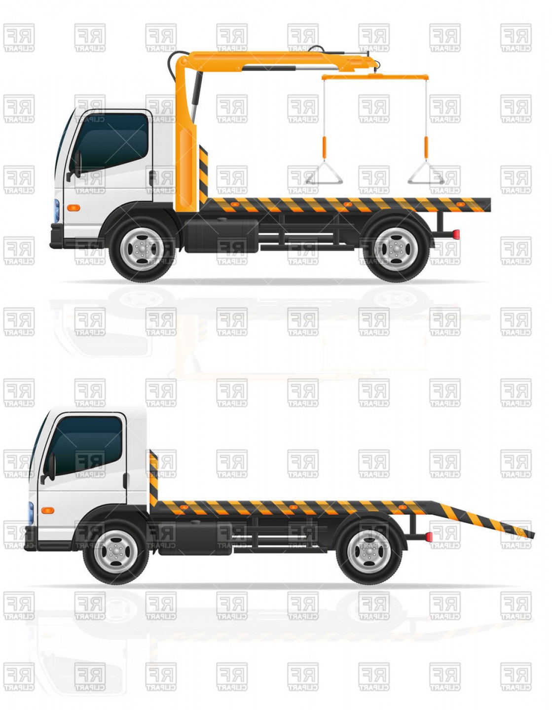 1119x1440 Tow Truck Breakdown Van Emergency Car Side View Vector Clipart