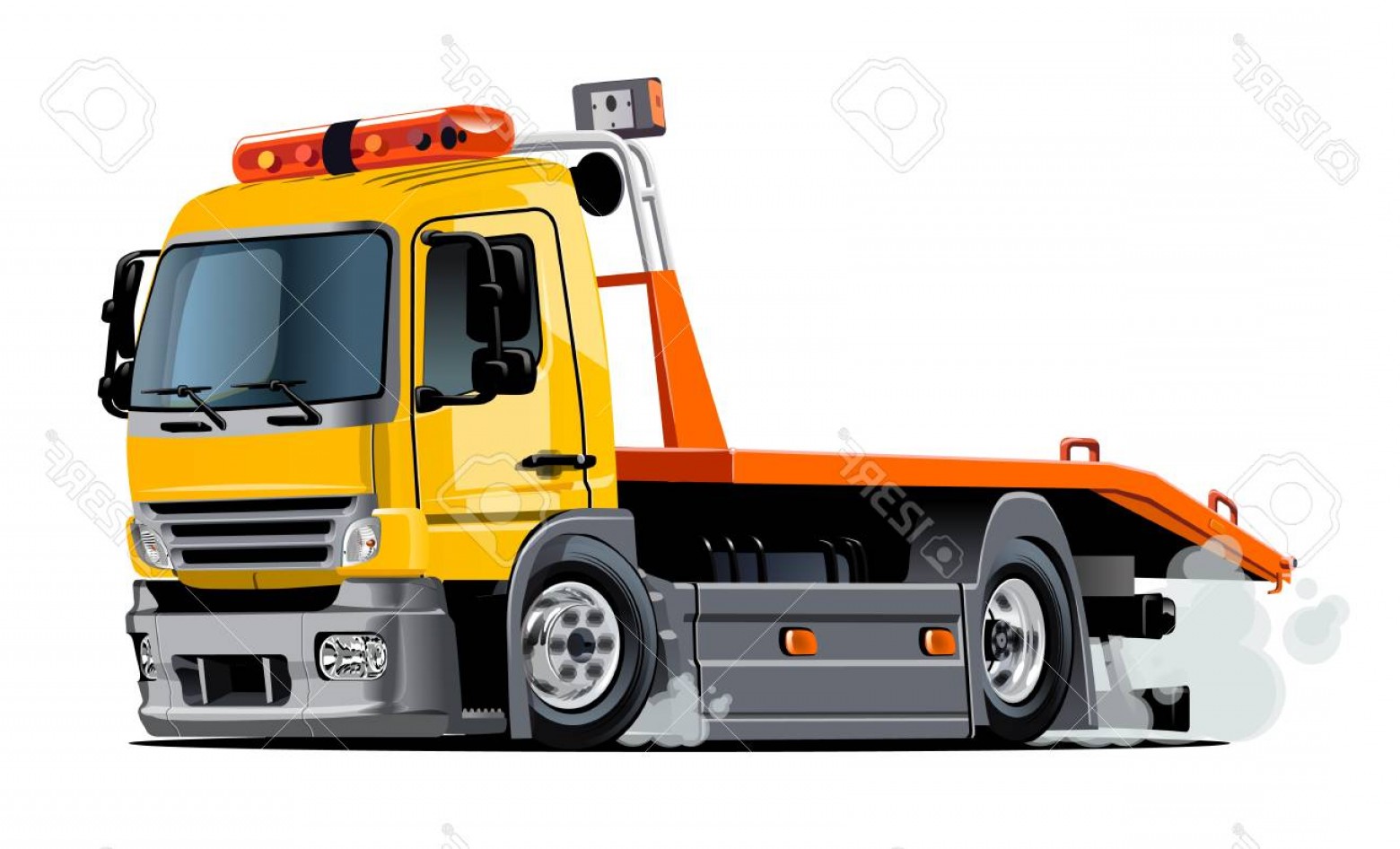 1560x946 Photostock Vector Cartoon Tow Truck Isolated On White Background