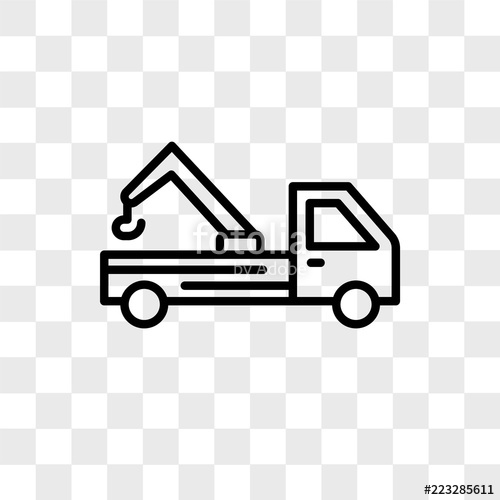 500x500 Tow Truck Vector Icon Isolated On Transparent Background, Tow