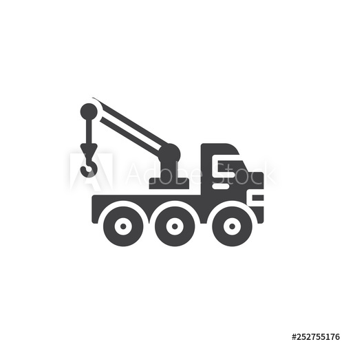 500x500 Tow Truck Vector Icon Filled Flat Sign For Mobile Concept And Web