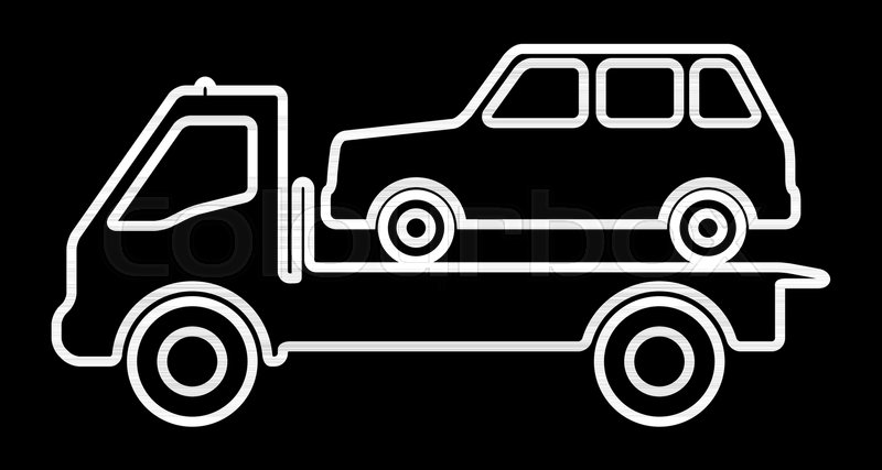 800x427 Car On A Tow Truck Vector Stock Vector Colourbox