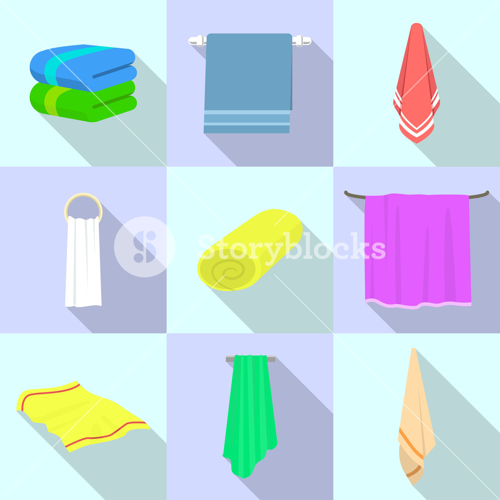 Towel Icon Set Flat Set Of Towel Vector Icons For Web Design 1000x1000 Towel Icon Set Flat Set Of Towel Vector Icons For Web Design