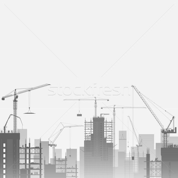 600x600 Tower Cranes Vector Illustration Binkski