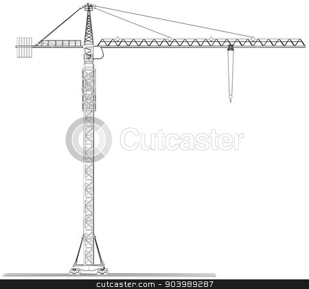 450x420 Tower Construction Crane Vector Rendering Of Stock Vector