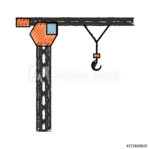 500x500 Tower Crane Vector Illustration