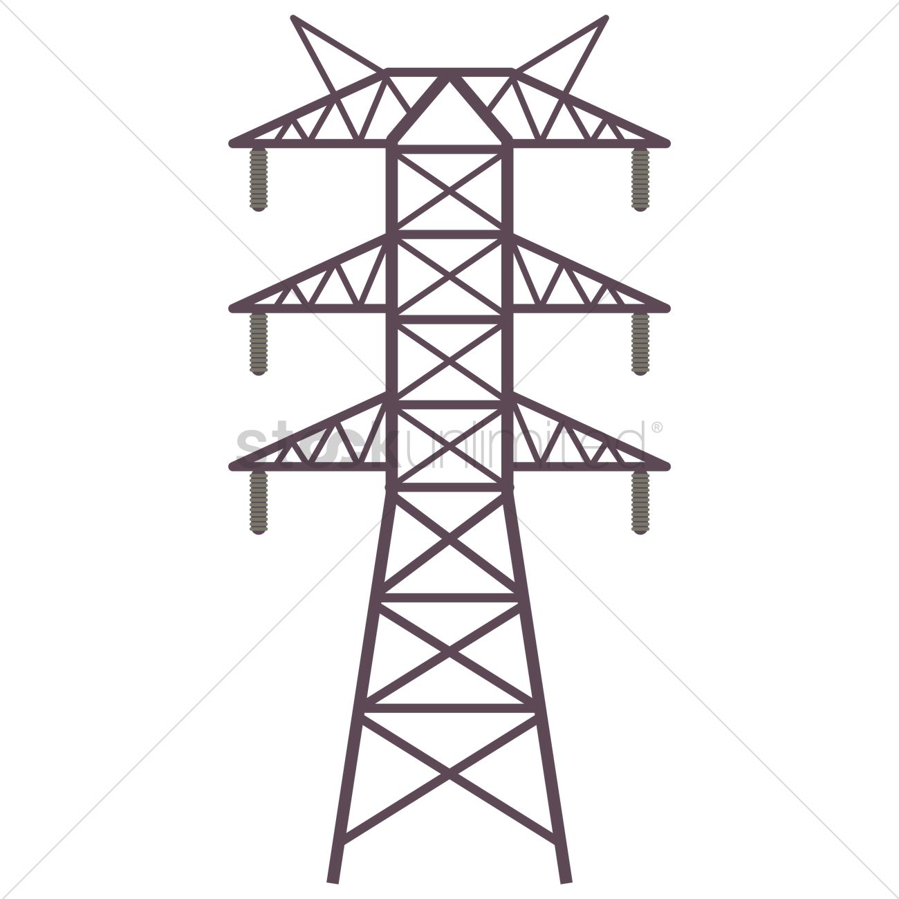 Electric Tower Vector Image 1300x1300 Electric Tower Vector Image