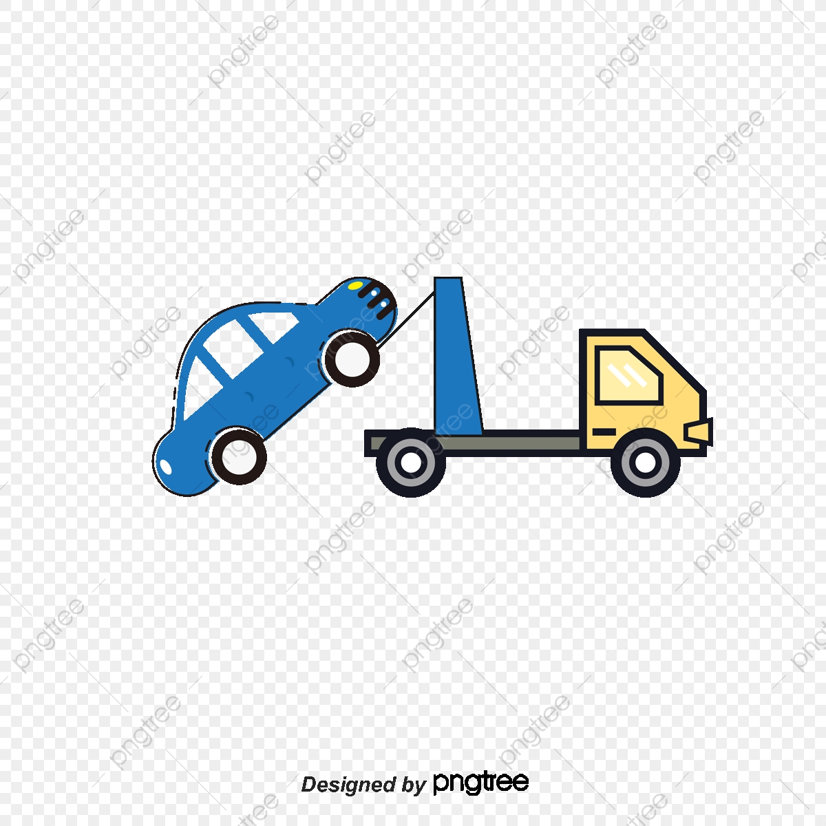 1200x1200 Towing The Car, Car Vector, Towed Away, Cartoon Png And Vector