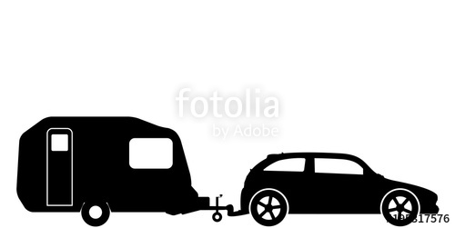 500x251 Car Towing Caravan Silhouette Stock Image And Royalty Free Vector