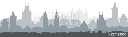 500x146 Cityscape Seamless Background Vector Illustration Design