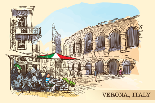 500x333 Venice Italy Hand Drawn Town Background Vector Free Download
