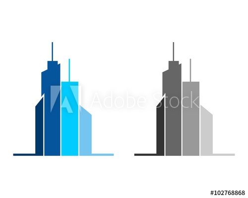 500x400 Town Silhouette Real Estate Logo Template