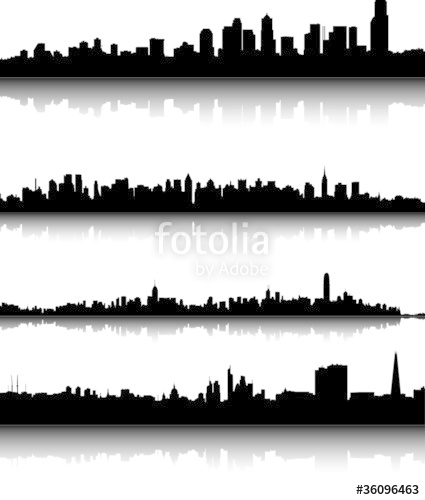 425x500 Town Silhouettes Stock Image And Royalty Free Vector