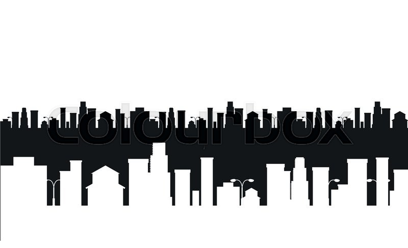 800x486 Vector Cities Silhouette Black And Stock Vector Colourbox