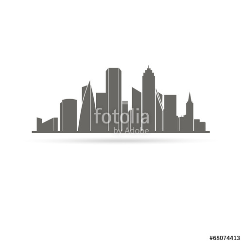 500x500 Vector Town Silhouette Stock Image And Royalty Free Vector