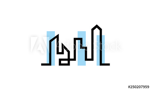 500x300 Town Silhouette Vector