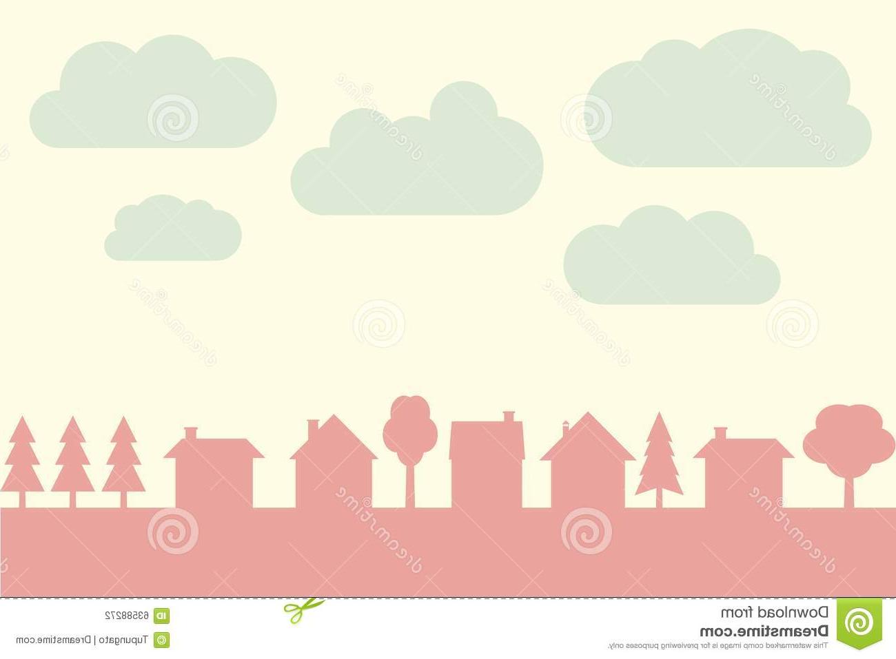 1300x957 Hd Small Town Silhouette Cdr Free Vector Art, Images, Graphics