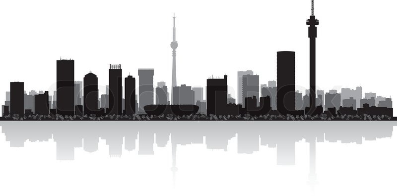 800x395 Johannesburg City Skyline Silhouette Stock Vector Colourbox