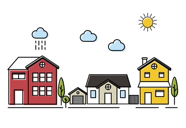 713x490 Small Town Vector