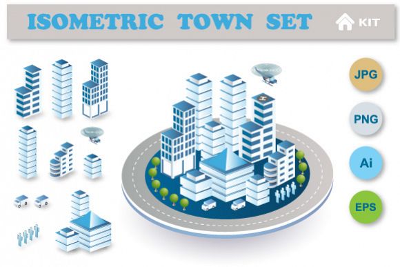 580x387 Town Vector Set