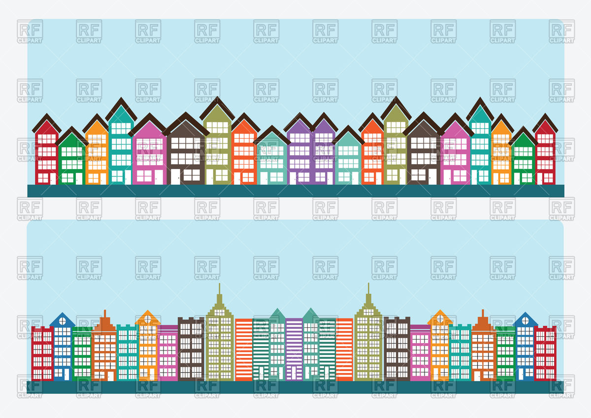 1200x848 Cartoon Town Vector Image Of Architecture, Buildings Tumdee