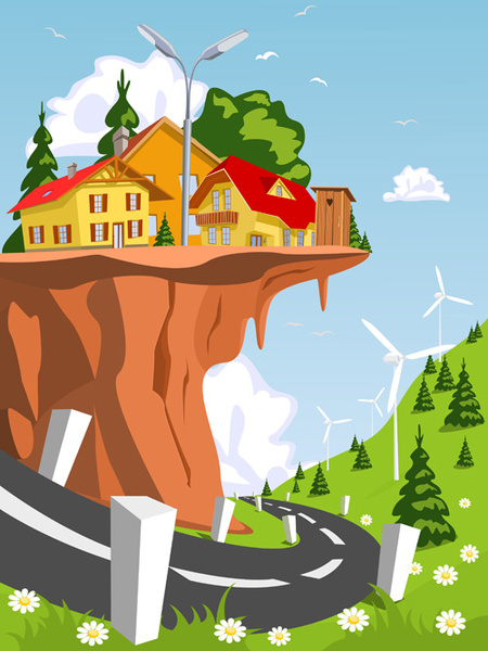 450x600 Cartoon Fairytale Town Vector Free Vector In Encapsulated