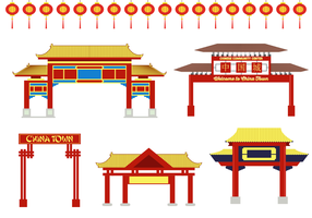 286x200 China Town Free Vector Art