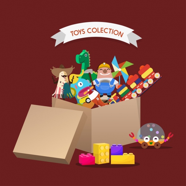 600x600 Toys Background Box Icon Colored Design Free Vector In Adobe