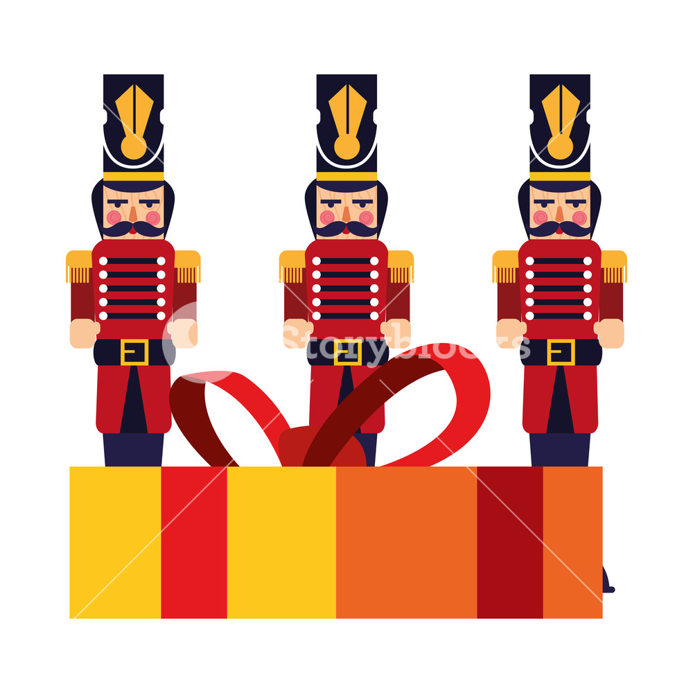 1000x1000 Nutcrackers Christmas Toy And Gift Box Vector Illustration Royalty