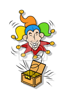 268x400 Funny Joker Toy Box Vector Fototapeta Fototapety