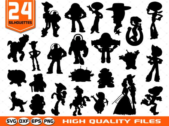 570x425 Toy Story Silhouettes Toystory Clip Art Toy Story Cut Etsy