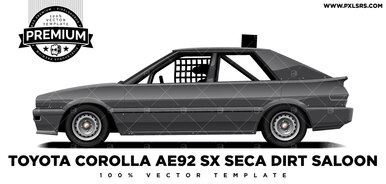 386x184 Toyota Corolla Sx Seca Dirt Saloon 'premium' Vector Template