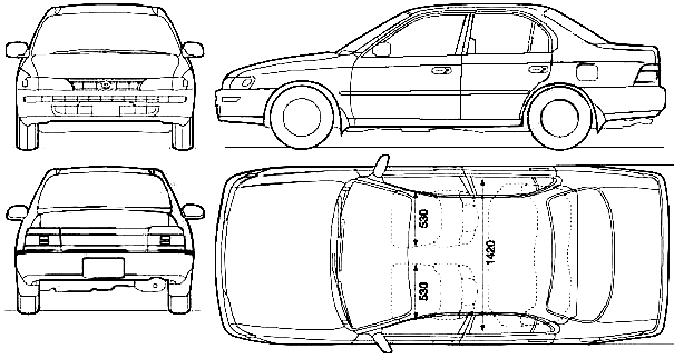 Чертеж toyota corolla