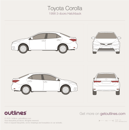 448x450 Toyota Corolla Facelift Sedan Drawings