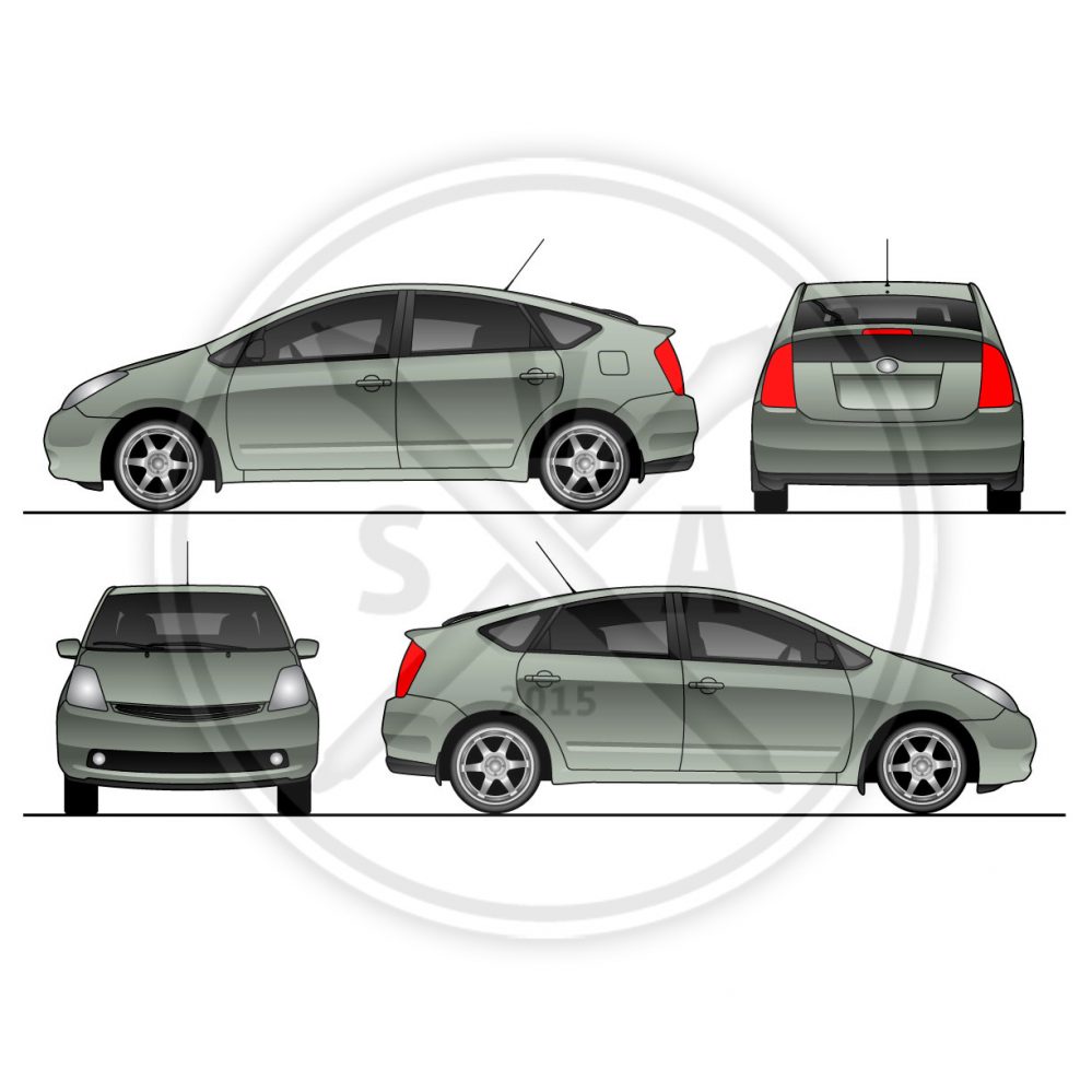 999x999 Prius Vehicle Wrap Template