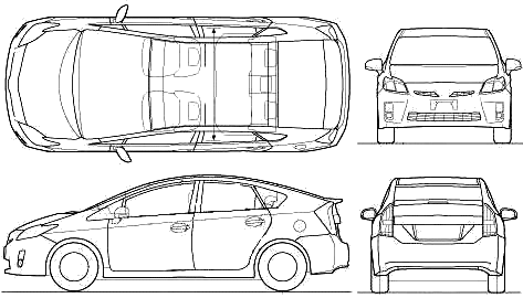 473x270 Toyota Prius Hatchback Blueprints Free