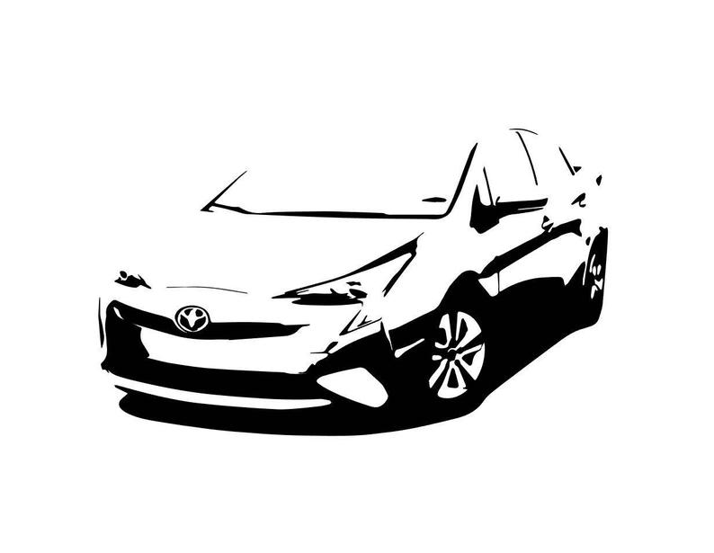 794x615 Toyota Prius Front Side Bampw Line Drawing Vector Vectorized Etsy