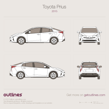 448x448 Toyota Prius Hybrid Hatchback Drawings