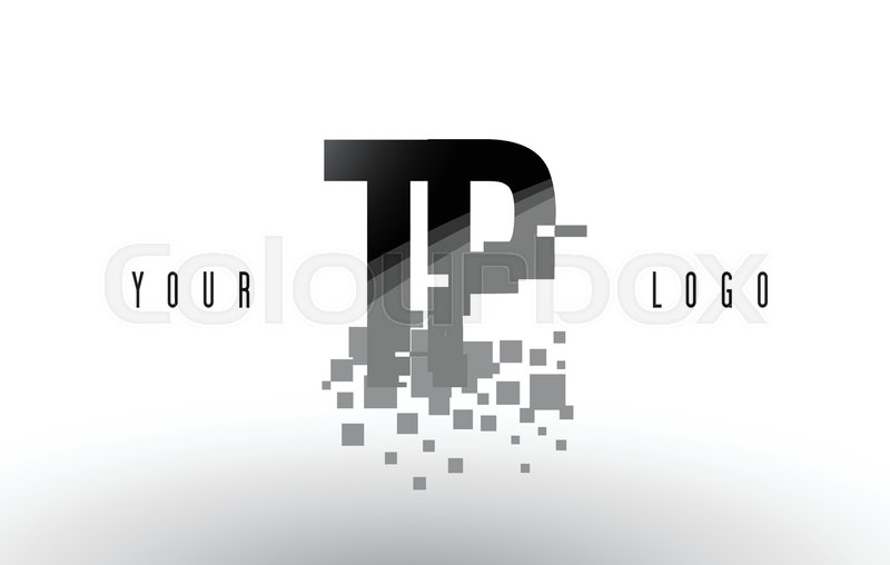 800x508 Tp T P Pixel Letter Logo With Digital Stock Vector Colourbox