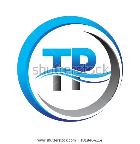 450x462 Initial Letter Logo Tp Company Name Blue And Grey Color On Circle