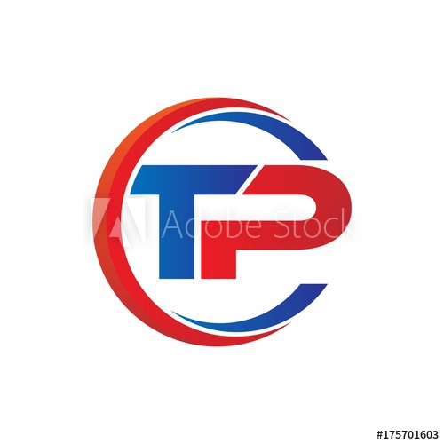 500x500 Tp Logo Vector Modern Initial Swoosh Circle Blue And Red