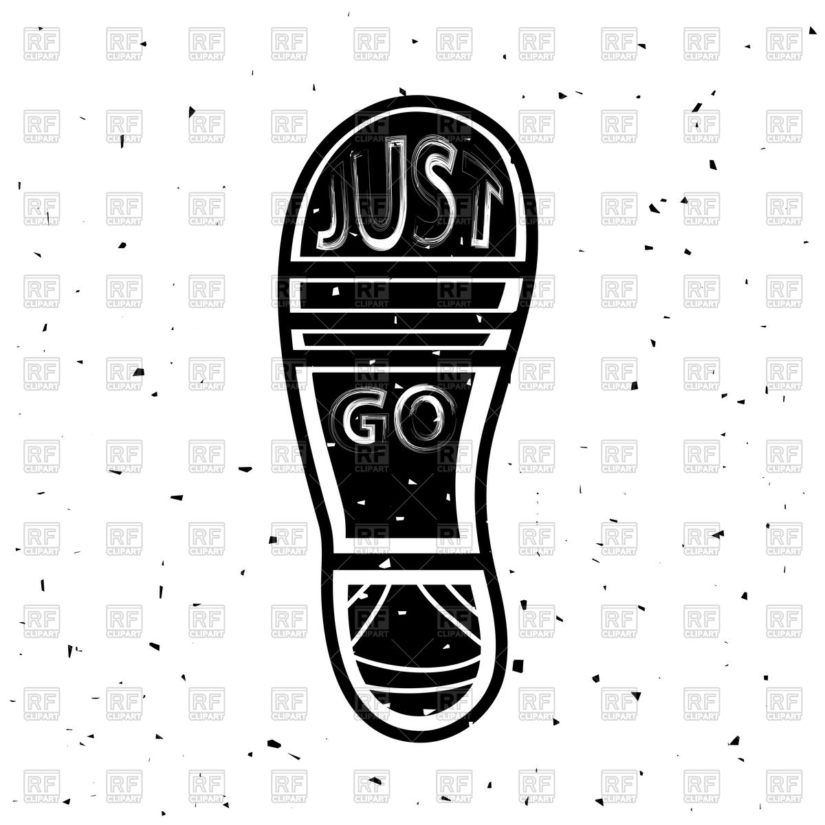 Shoe Print And Just Go Lettering 1200x1200 Shoe Print And Just Go Lettering