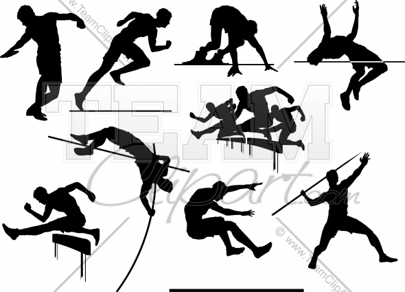 590x425 Track And Field Silhouettes Clipart Image