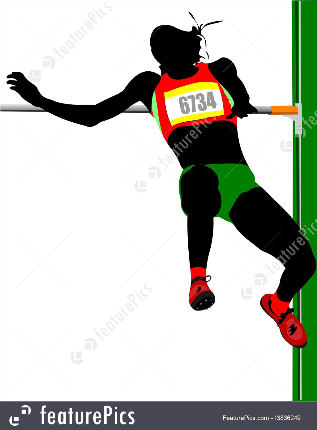1025x1392 Woman High Jumping Track And Field Vector