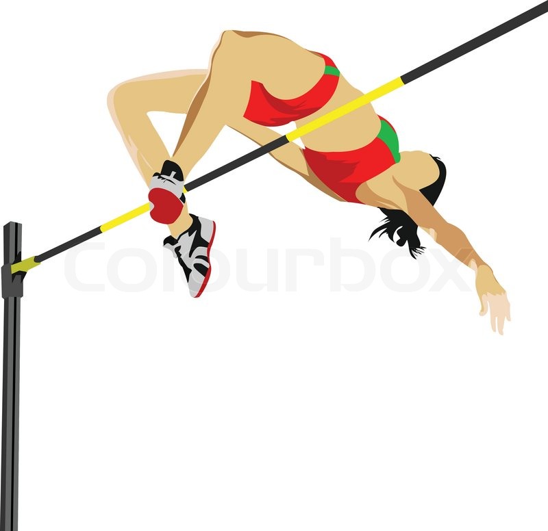 800x776 Woman High Jumping Track And Field Stock Vector Colourbox