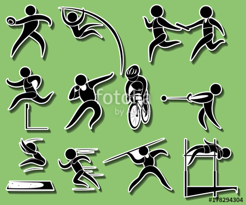 500x417 Sticker Design With Track And Field Sports Stock Image