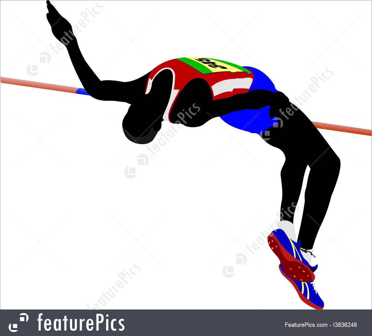 1300x1174 Track And Field Jumping Illustration