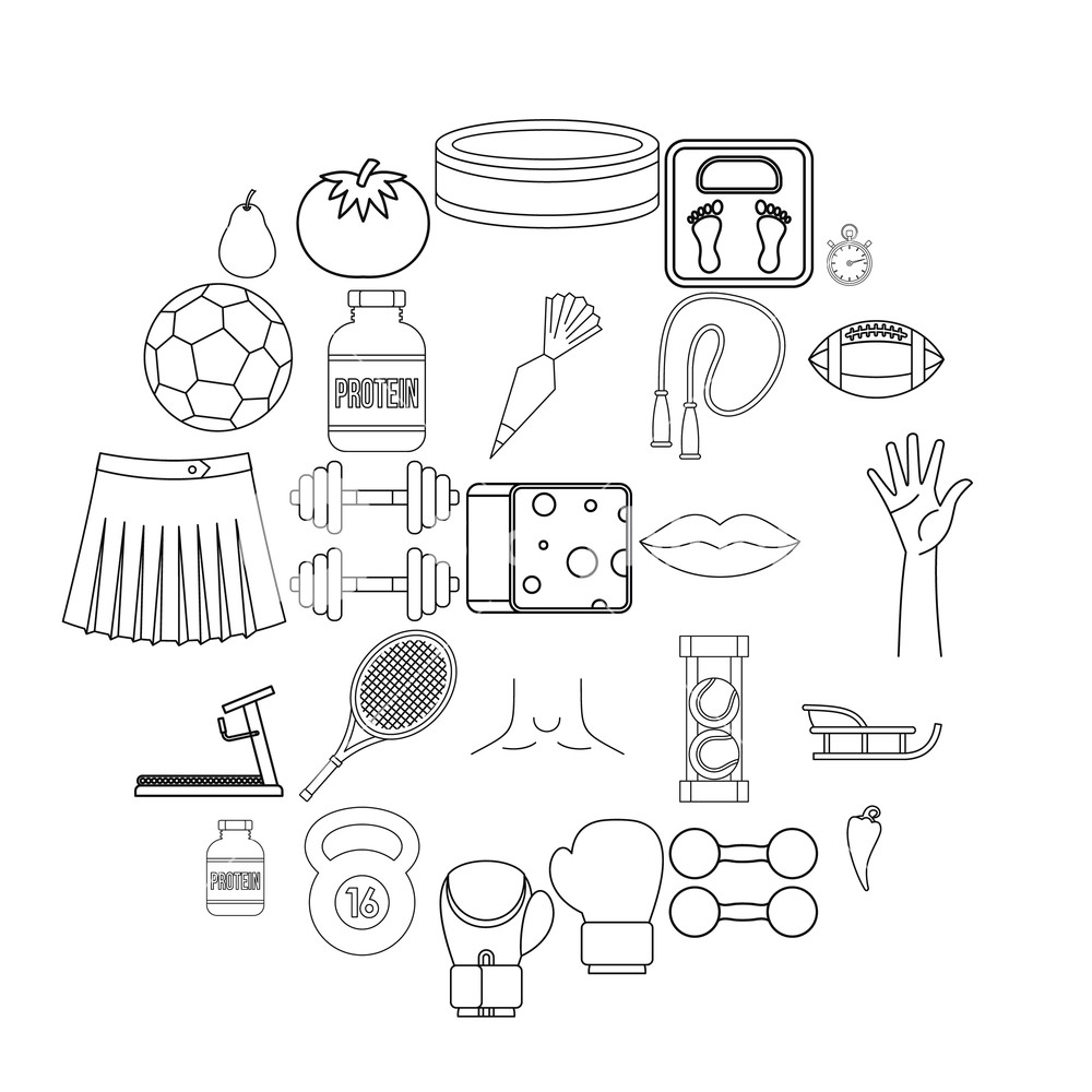 1000x1000 Track And Field Icons Set Outline Set Of Track And Field