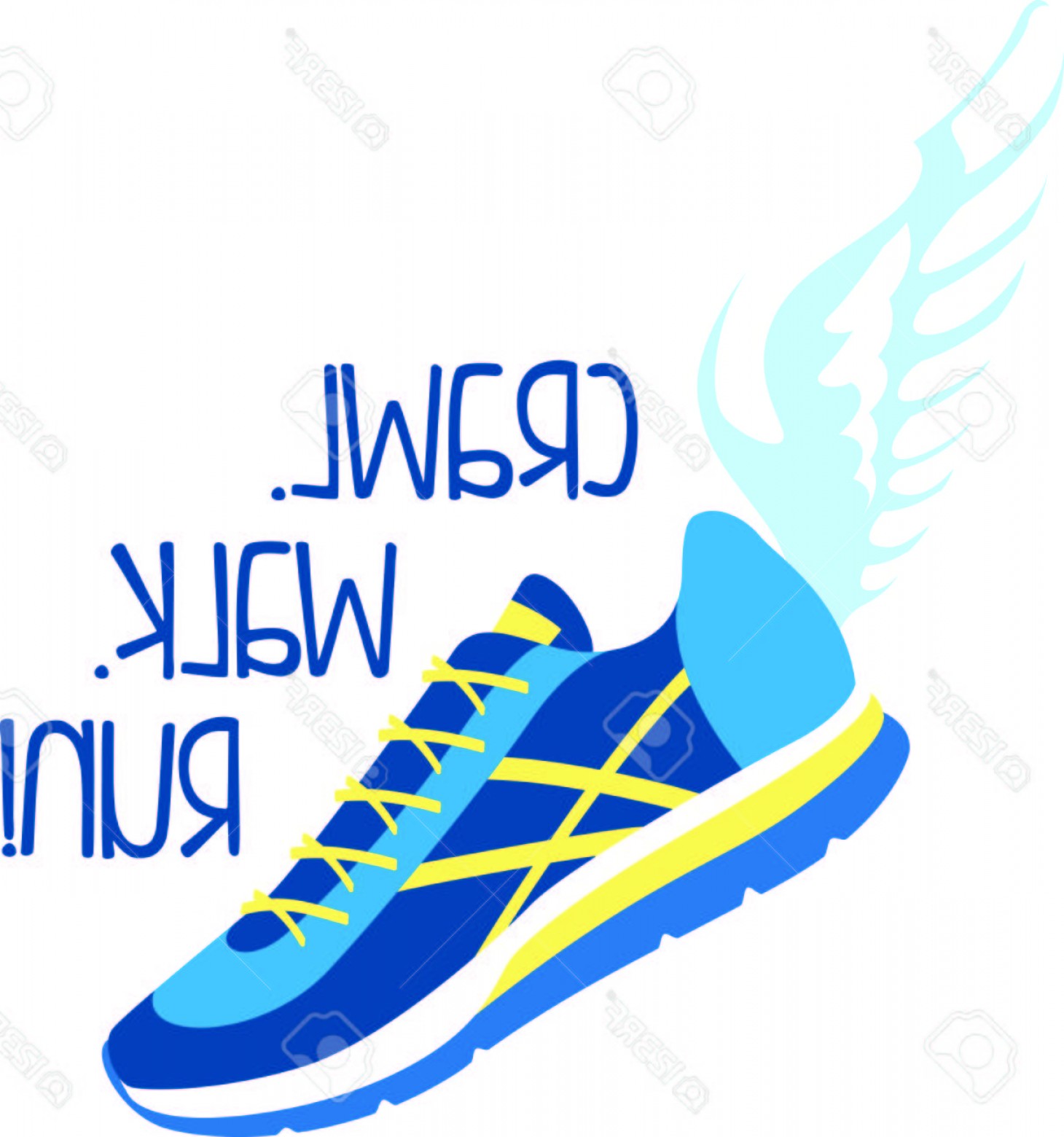 1460x1560 Photostock Vector Winged Track Shoes For The Running Enthusiast